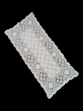 Handmade Crocheted Lace Table Runner in Ivory